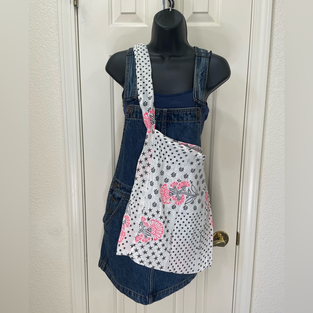 Free People Jean Overall Skirt & Boho ReusableTote